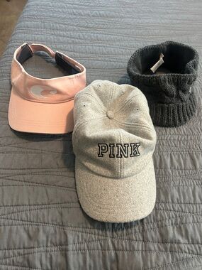 3 gorras de diferente marca para mujer
